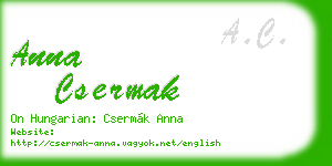 anna csermak business card
