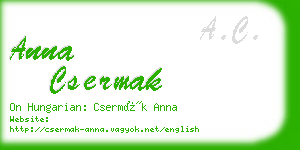 anna csermak business card